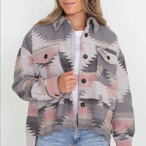 Brand New Aztec Print Shacket, Size Medium